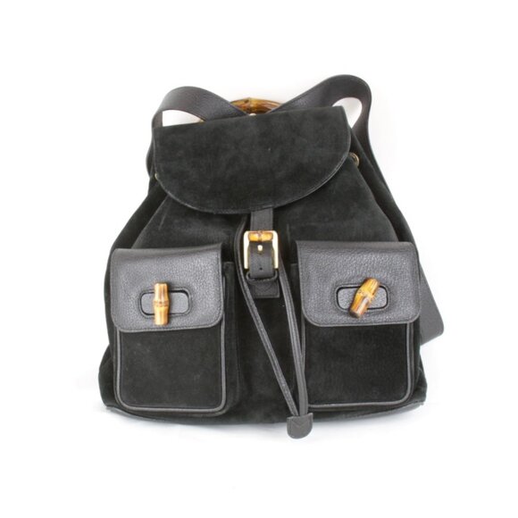 GUCCI Black Bamboo Backpack - Picture 1 of 14